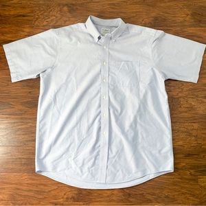 LL Bean Men’s Light Blue Button Down Short Sleeve Traditional Fit Shirt 17 XL
